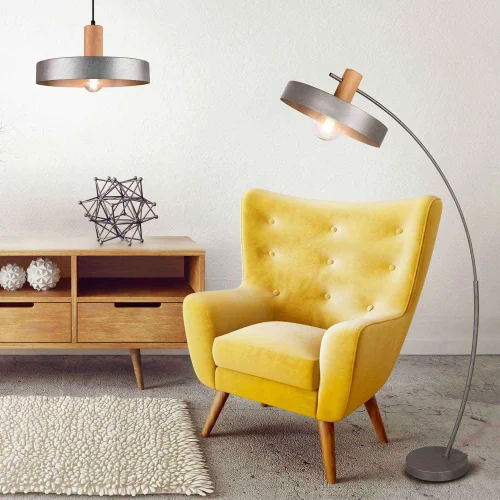 LÁMPARA DE PIE METAL NÍQUEL ANTIGUO NIELS