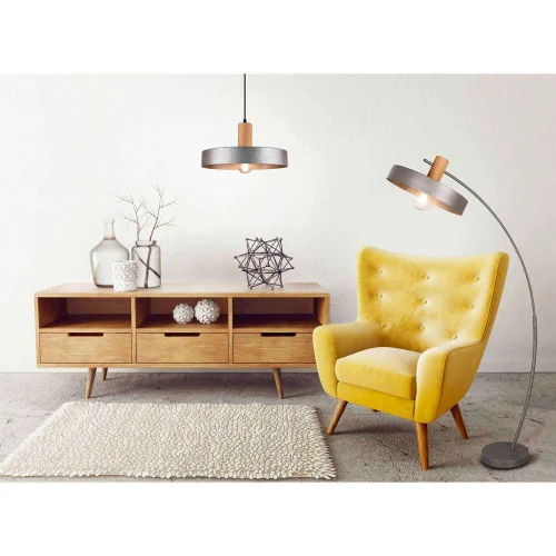 LÁMPARA DE PIE METAL NÍQUEL ANTIGUO NIELS