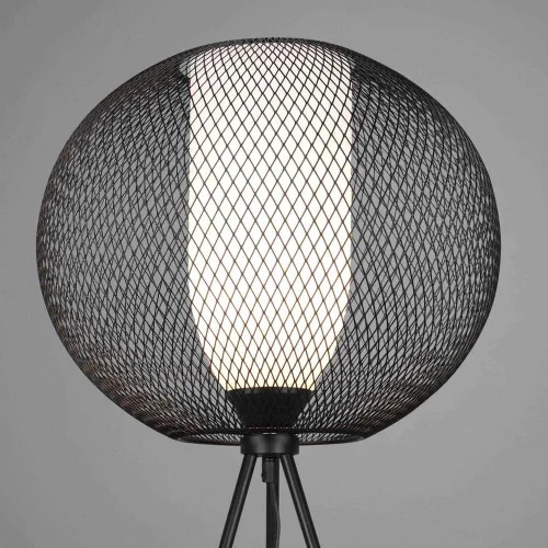 LÁMPARA DE PIE DE METAL REJILLA NEGRO IDRIS