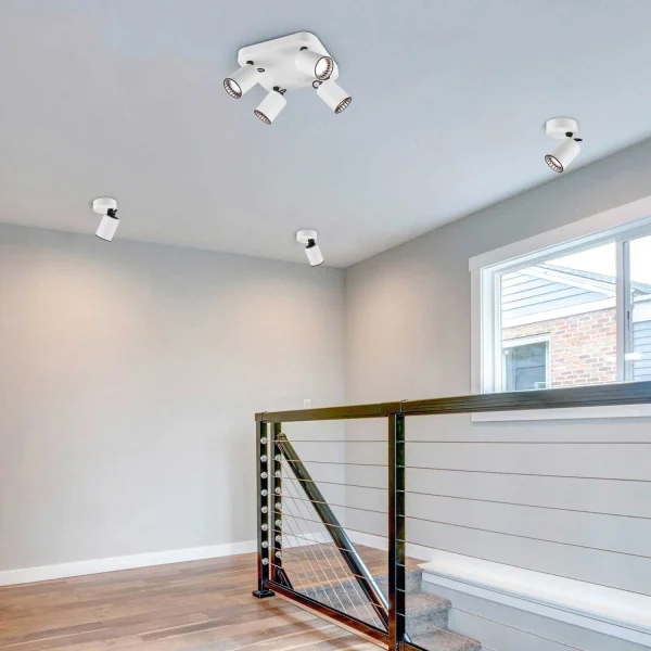 FOCO 4 LUCES METAL BLANCO GU10 WERNER FOCO 4 LUCES METAL BLANCO GU10 WERNER