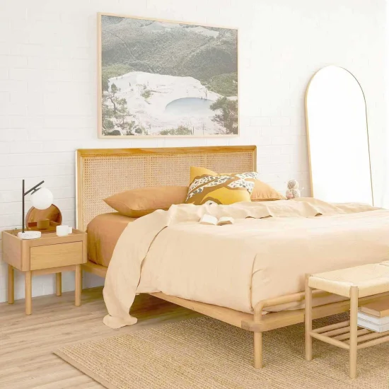 CABECERO RATAN NATURAL-MADERA 160 X 2,5 X 70 CM HONOKAA