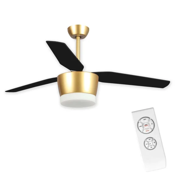 VENTILADOR DE TECHO LED KAWAI 18W ORO NEGRO/HAYA