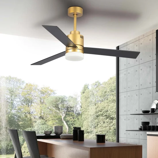 VENTILADOR DE TECHO LED 18W REGULABLE ORO NEGRO/HAYA GODRIC 2