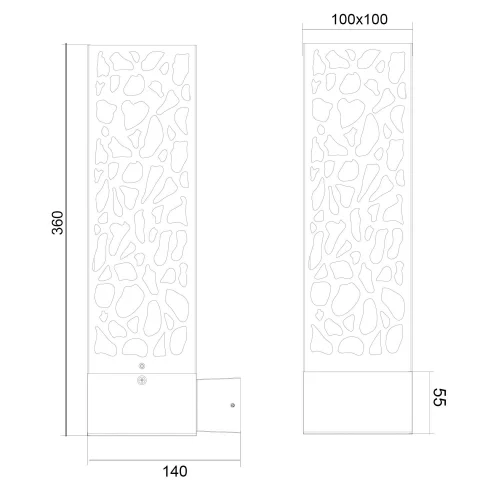 APLIQUE EXTERIOR ACERO ANTRACITA E27 IP44 JACARANDA