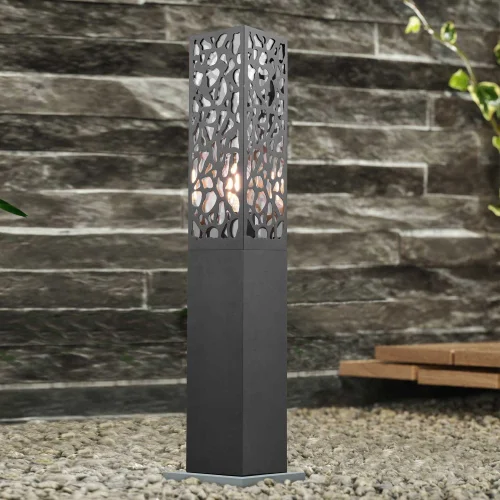 BALIZA EXTERIOR ACERO ANTRACITA E27 IP44 60 CM JACARANDA