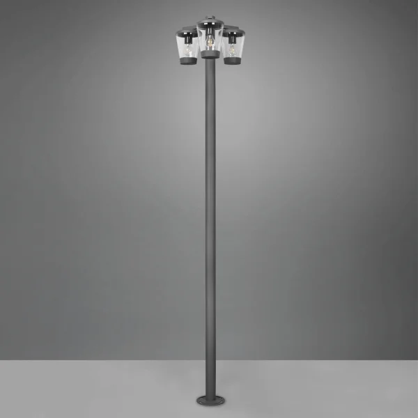 FAROLA 3 LUCES ANTRACITA E27 IP44 LOTUS