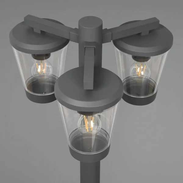 FAROLA 3 LUCES ANTRACITA E27 IP44 LOTUS