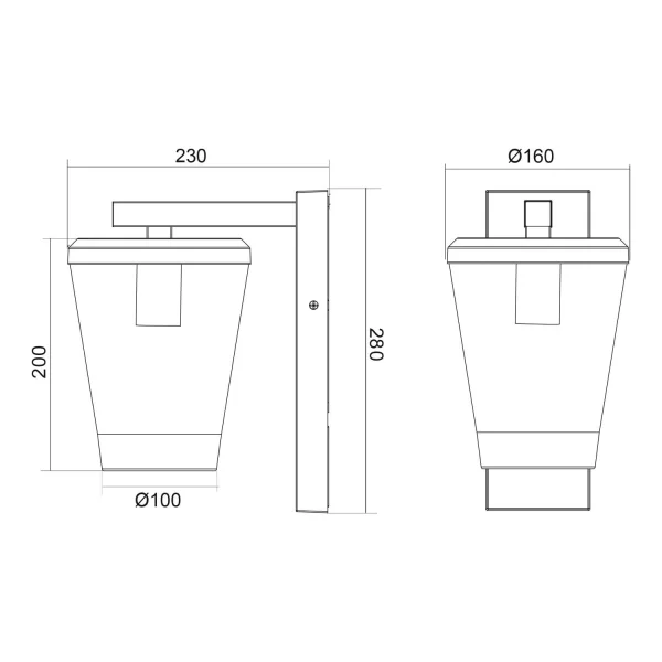 APLIQUE EXTERIOR BLANCO E27 IP44 LOTUS