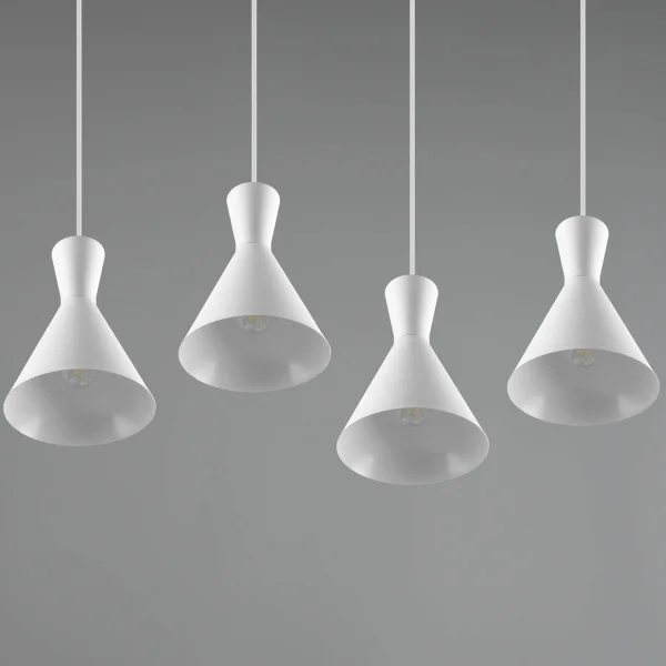 LÁMPARA DE TECHO 4 LUCES CINTIA METAL BLANCO E27