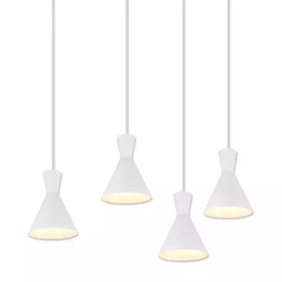 LÁMPARA DE TECHO 4 LUCES CINTIA METAL BLANCO E27