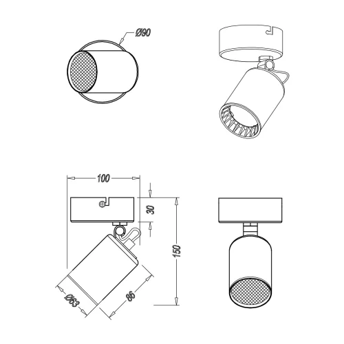 FOCO 1 LUZ METAL NEGRO GU10 WERNER
