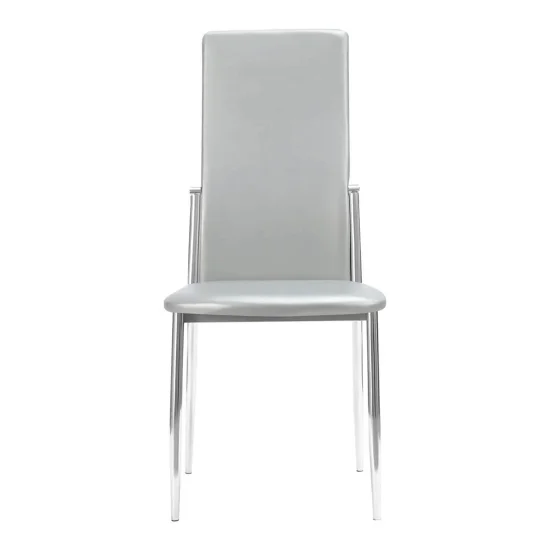 SILLA TAPIZADA LADY PU PLATA 2