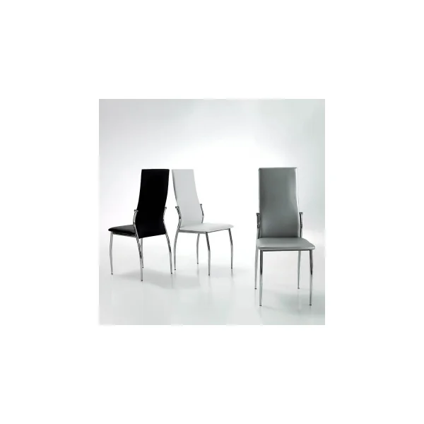 SILLA TAPIZADA LADY PU PLATA