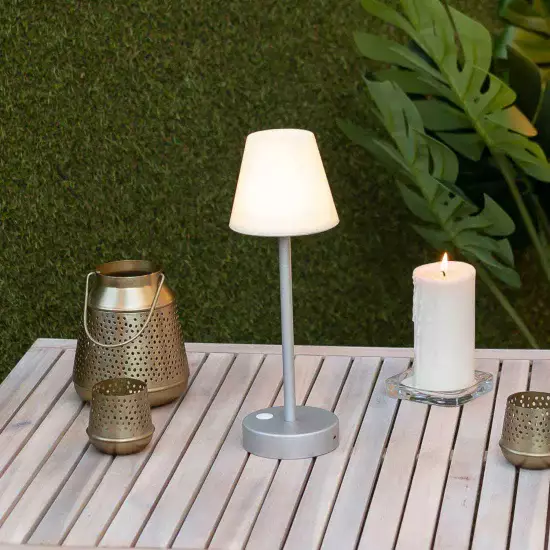 LÁMPARA DE MESA LED LOLA SLIM 30 BATERÍA RECARGABLE GRIS