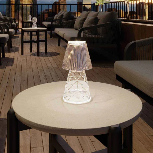 LÁMPARA DE MESA LED LOLA 20 LUX BATERÍA RECARGABLE TRANSPARENTE