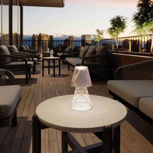 LÁMPARA DE MESA LED LOLA 20 LUX BATERÍA RECARGABLE TRANSPARENTE