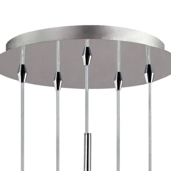 LÁMPARA DE TECHO 5 LUCES CRISTAL EXTERIOR ÁMBAR INTERIOR FUMÉ Ø45 NOLINA