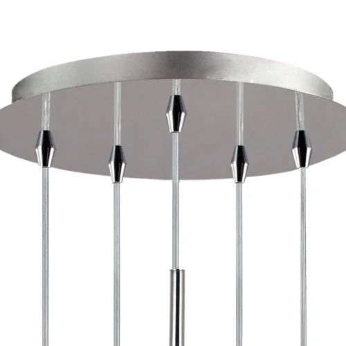 LÁMPARA DE TECHO 5 LUCES CRISTAL EXTERIOR ÁMBAR INTERIOR FUMÉ Ø45 NOLINA