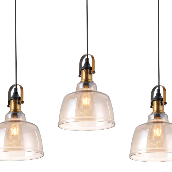 LÁMPARA DE TECHO 3 LUCES FEBRUARY CRISTAL CHAMPAGNE BASE RECTANGULAR