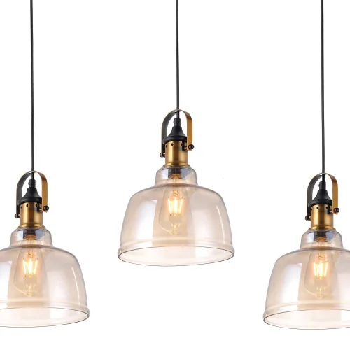 LÁMPARA DE TECHO 3 LUCES FEBRUARY CRISTAL CHAMPAGNE BASE RECTANGULAR