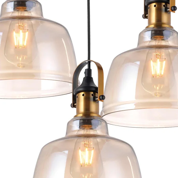 LÁMPARA DE TECHO 3 LUCES FEBRUARY CRISTAL CHAMPAGNE BASE CIRCULAR