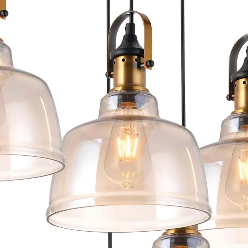 LÁMPARA DE TECHO 6 LUCES FEBRUARY CRISTAL CHAMPAGNE E27