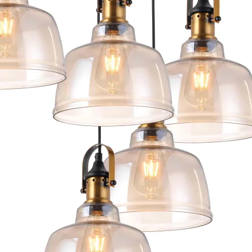 LÁMPARA DE TECHO 6 LUCES FEBRUARY CRISTAL CHAMPAGNE E27