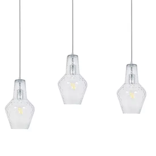 LÁMPARA DE TECHO 3 LUCES BASE RECTANGULAR CROMO MAVERICK 2