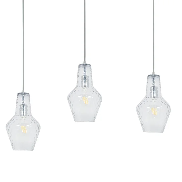 LÁMPARA DE TECHO 3 LUCES BASE RECTANGULAR CROMO MAVERICK