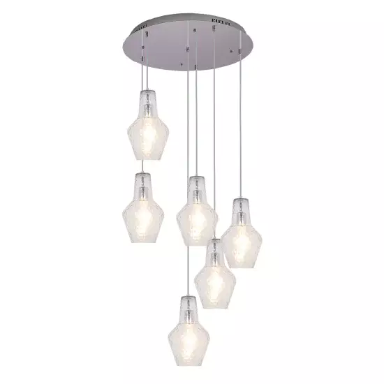 LÁMPARA DE TECHO 6 LUCES Ø 63 CM CROMO MAVERICK