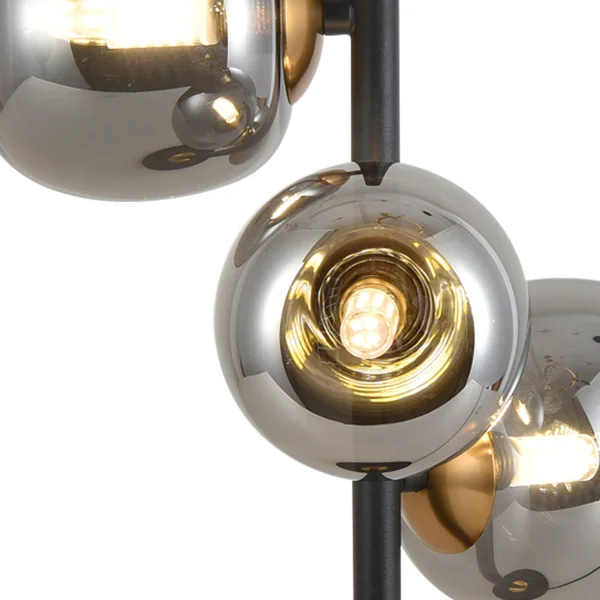 LÁMPARA DE MESA 3 LUCES HIERRO PAVÓN/NEGRO NICOLETTA