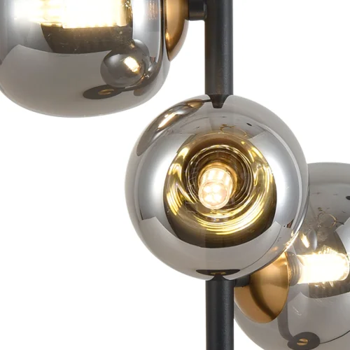 LÁMPARA DE MESA 3 LUCES HIERRO PAVÓN/NEGRO NICOLETTA