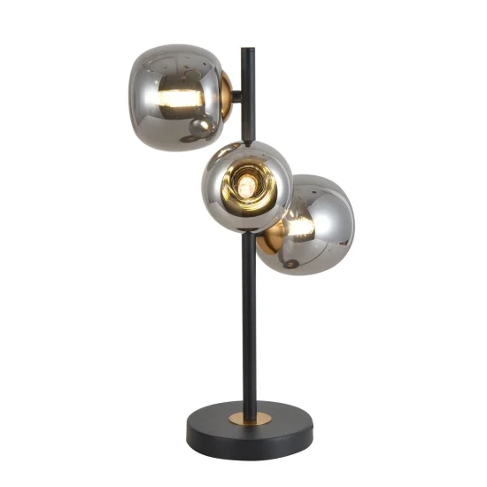 LÁMPARA DE MESA 3 LUCES HIERRO PAVÓN/NEGRO NICOLETTA 2
