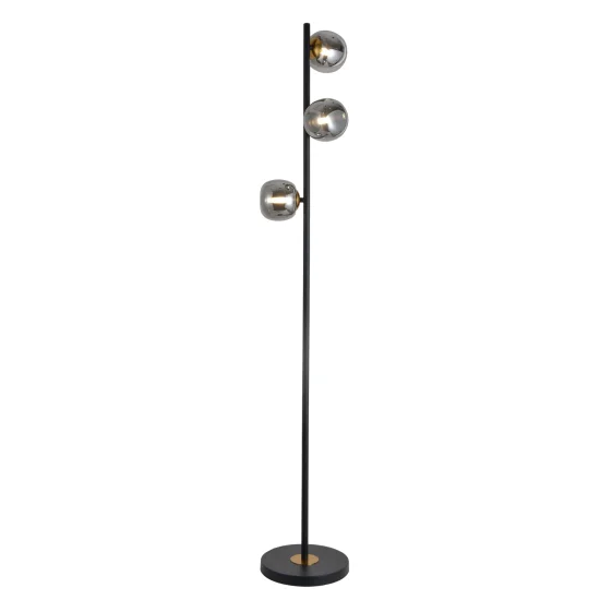 LÁMPARA DE PIE 3 LUCES HIERRO PAVÓN/NEGRO NICOLETTA