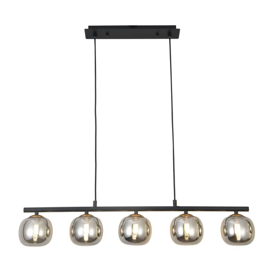 LÁMPARA DE TECHO 5 LUCES HIERRO PAVÓN/NEGRO NICOLETTA 2