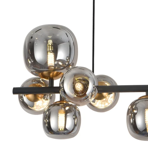 LÁMPARA DE TECHO 8 LUCES HIERRO PAVÓN/NEGRO NICOLETTA