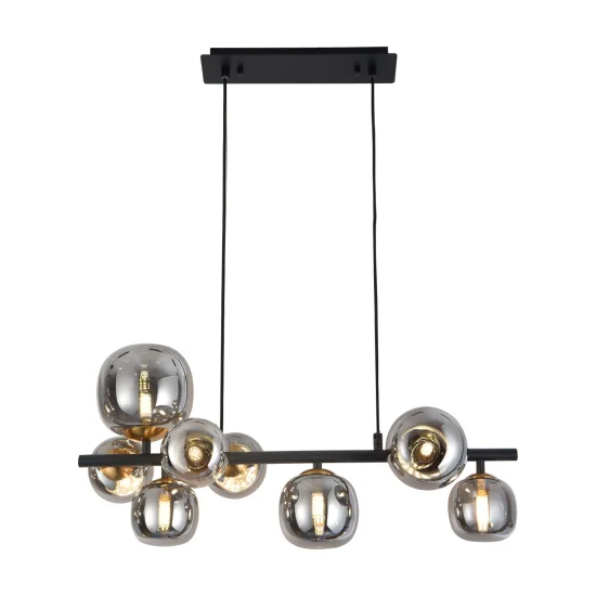 LÁMPARA DE TECHO 8 LUCES HIERRO PAVÓN/NEGRO NICOLETTA 2