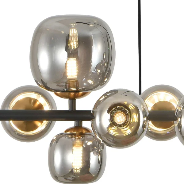 LÁMPARA DE TECHO 10 LUCES HIERRO PAVÓN/NEGRO NICOLETTA