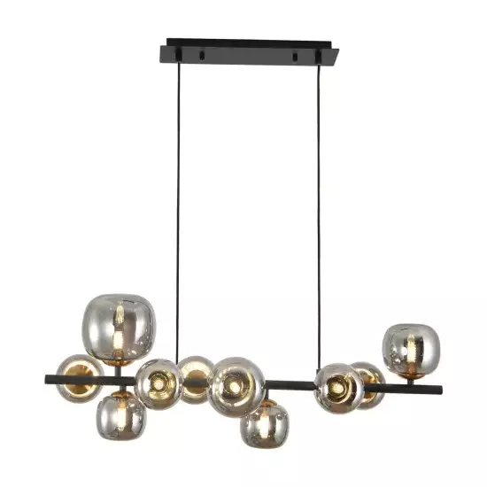 LÁMPARA DE TECHO 10 LUCES HIERRO PAVÓN/NEGRO NICOLETTA 2
