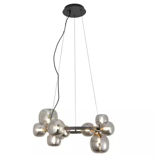 LÁMPARA DE TECHO 11 LUCES HIERRO PAVÓN/NEGRO NICOLETTA 2