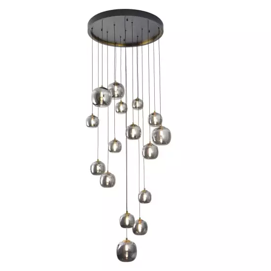 LÁMPARA DE TECHO 16 LUCES HIERRO PAVÓN/NEGRO NICOLETTA