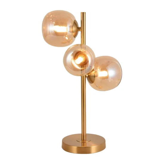 LÁMPARA DE MESA 3 LUCES HIERRO DORADO NICOLETTA 2