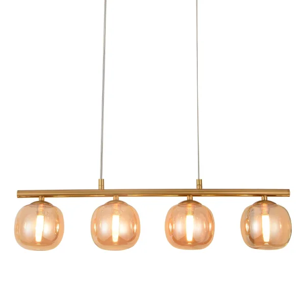 LÁMPARA DE TECHO 4 LUCES HIERRO DORADO NICOLETTA