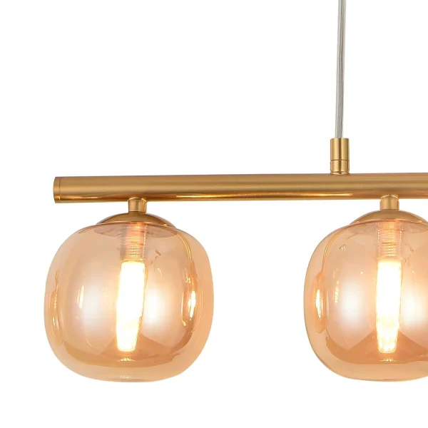 LÁMPARA DE TECHO 4 LUCES HIERRO DORADO NICOLETTA