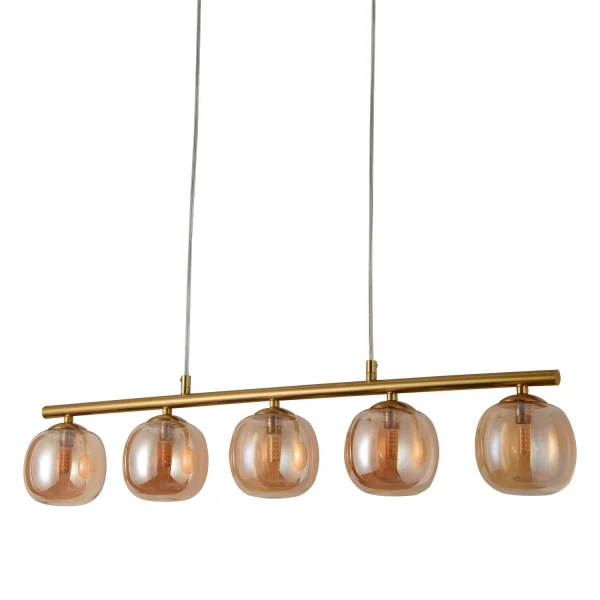 LÁMPARA DE TECHO 5 LUCES HIERRO DORADO NICOLETTA