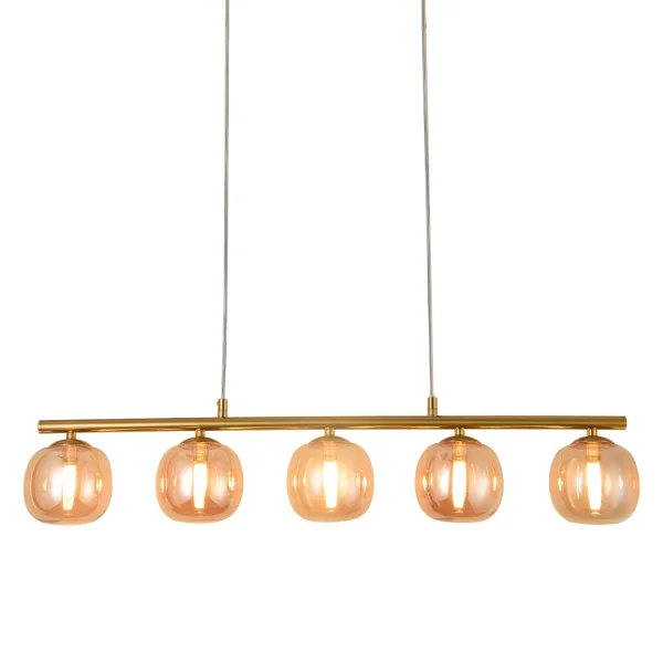LÁMPARA DE TECHO 5 LUCES HIERRO DORADO NICOLETTA