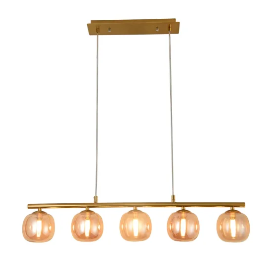 LÁMPARA DE TECHO 5 LUCES HIERRO DORADO NICOLETTA 2