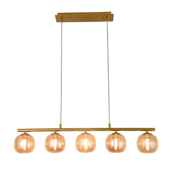 LÁMPARA DE TECHO 5 LUCES HIERRO DORADO NICOLETTA