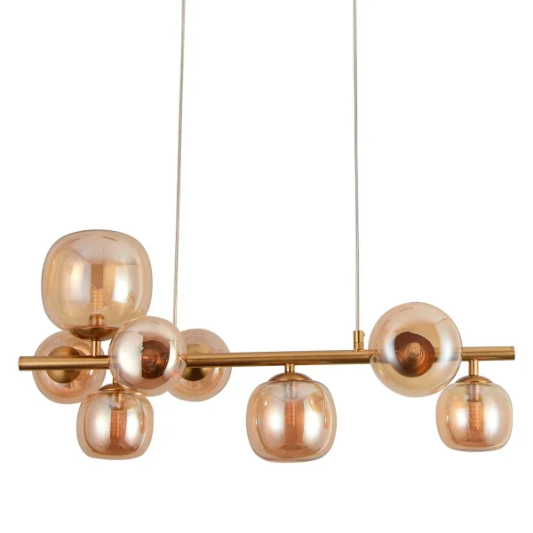 LÁMPARA DE TECHO 8 LUCES HIERRO DORADO NICOLETTA