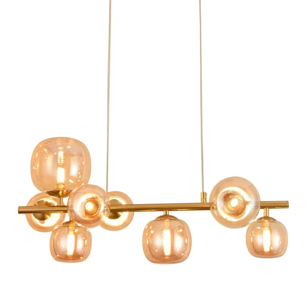 LÁMPARA DE TECHO 8 LUCES HIERRO DORADO NICOLETTA